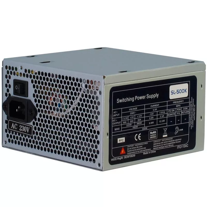 Barošanas bloks INTER-TECH SL-500K 500W ar 120mm ventilatoru