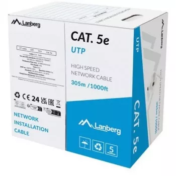 Lanberg LCU5-15CC-0305-S tīkla kabelis pelēks 305 m Cat.5/Cat.5e U/UTP (UTP)