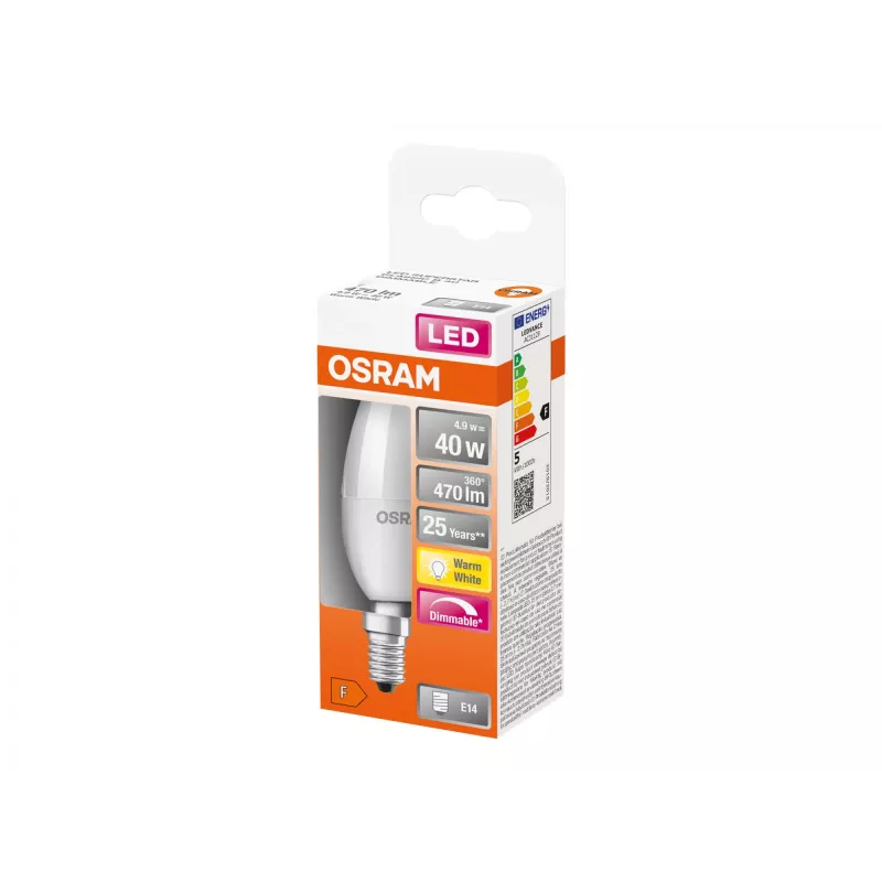 LED spuldze Ledvance Parathom Classic E14 4,9 W silta balta, E14 pamatne
