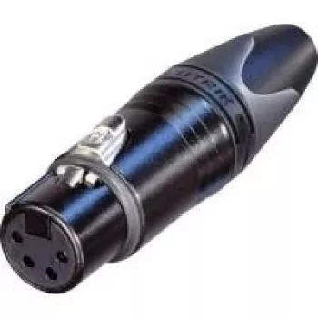 Neutrik XLR savienotājligzda, taisna, kontaktu skaits: 4, melna NC4FXX-B, 1 gab. (NC4FXX-B)