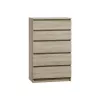 Kumode top e shop M5 SONOMA — 5 atvilktnes, ozola apdare, 700×400×1120 mm, skaidu plāksne