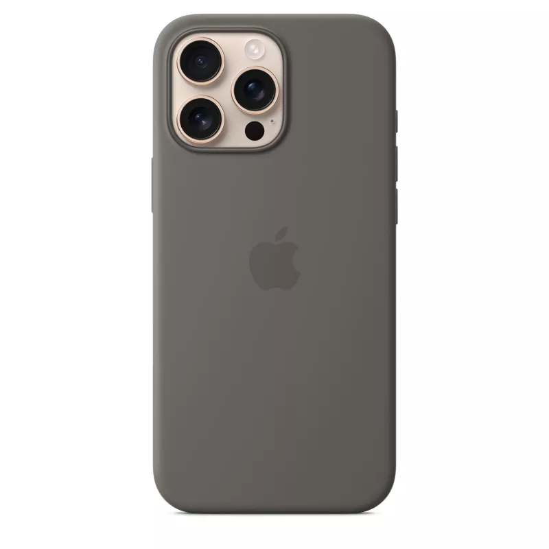 Silicone maciņš ar MagSafe iPhone 16 Pro Max – akmens pelēks