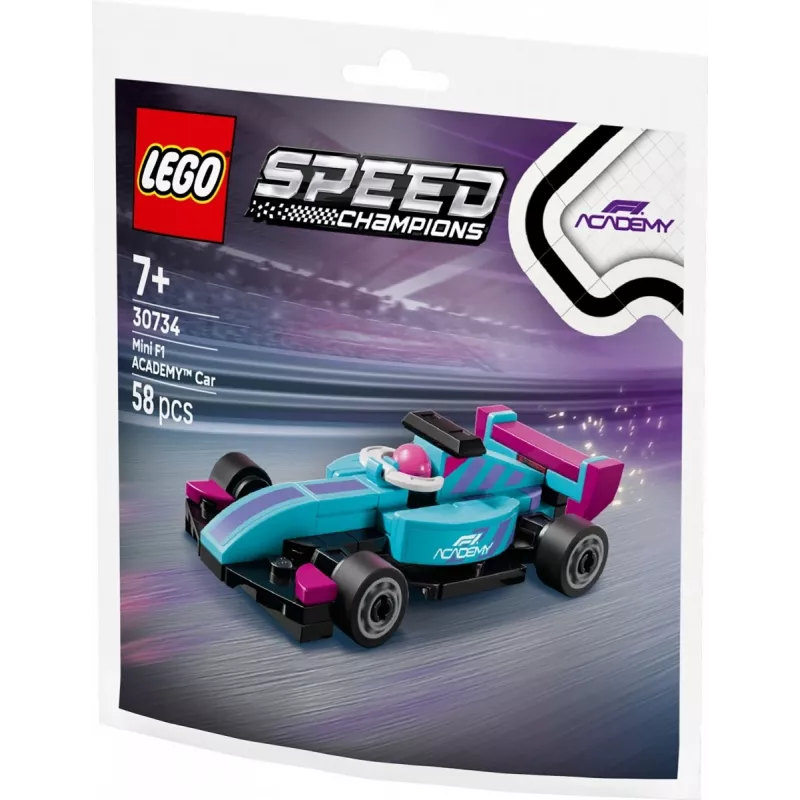 30734 Speed Champions F1 ACADEMY Mini-Auto, Konstrukcijas rotaļlieta polimaisiņā