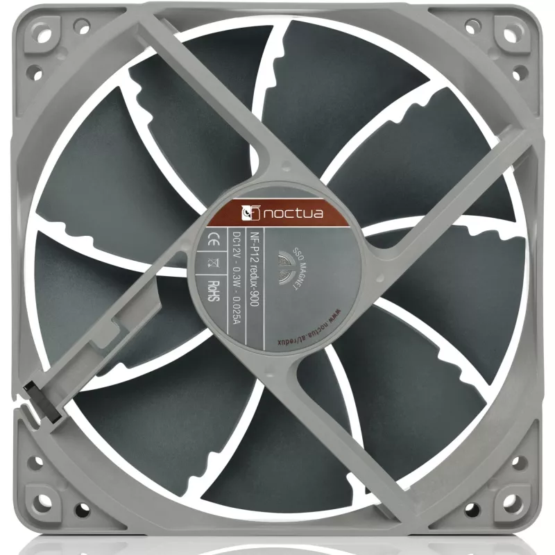 Noctua ventilators NF-P12 REDUX-900 — 120×25 mm, 900 RPM, 12V, 92,3 m³/h, 19,8 dB