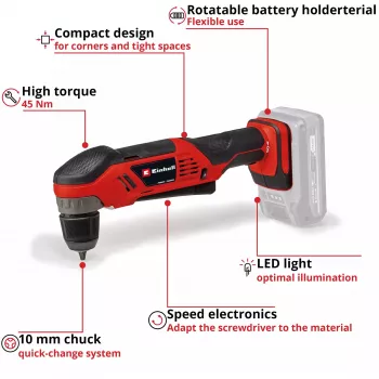 Einhell TE-AD 18 Li 1100 apgr./min 1,22 kg melns, sarkans