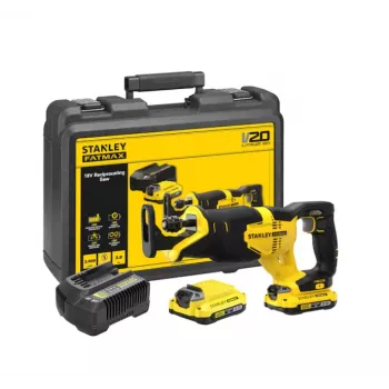 Virzuļzāģis STANLEY 20V Max ar 2 x 2,0Ah akumulatoriem un pārnēsājamo somu