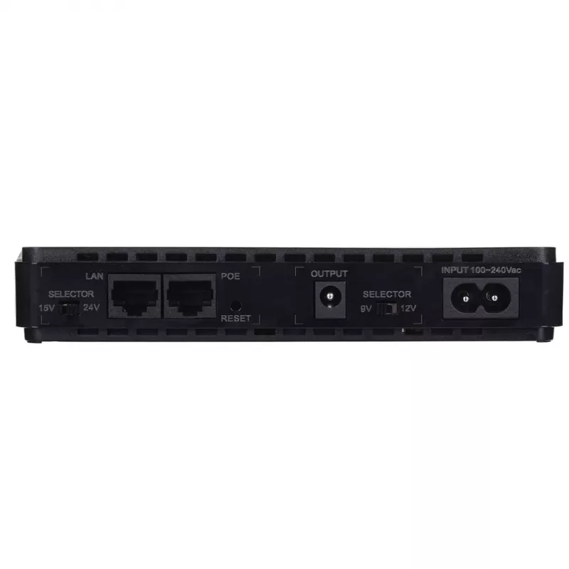 Barošanas adapteris/invertors MPL Power RouterUPS-30-PoE 30 W Iekštelpu, 100–240V, melns, 160×105×28 mm