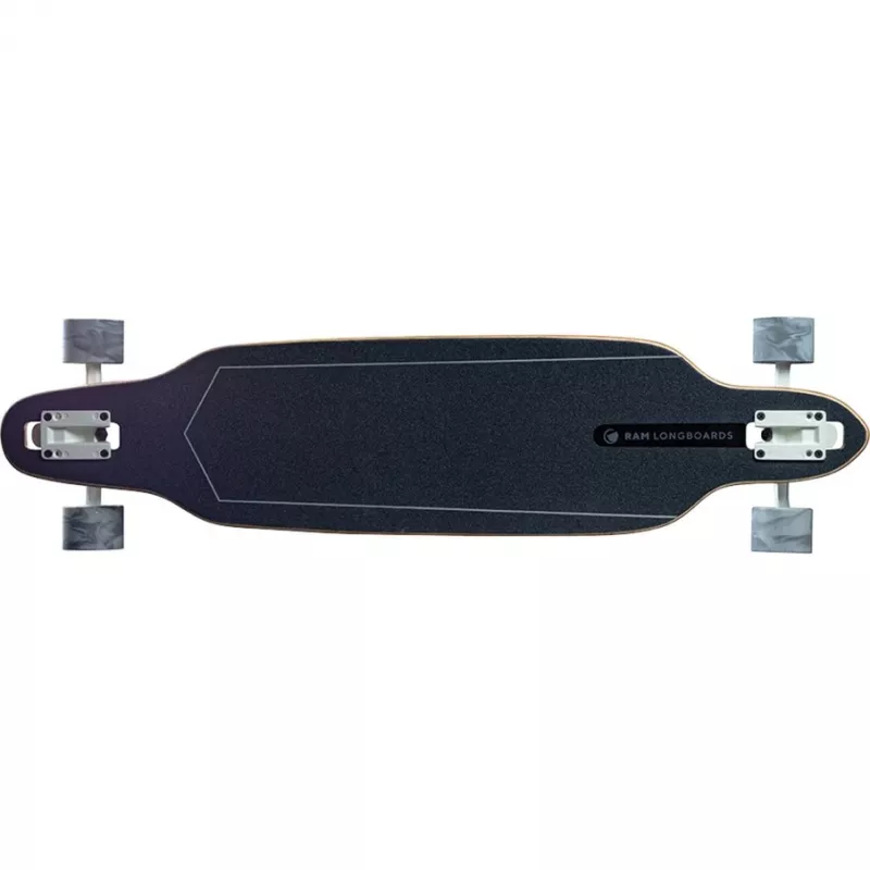 Longboard RAM Solitary Blanc de blanc — RAM longboard, balta/pelēka apdare