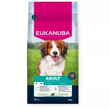 Sausā suņu barība EUKANUBA Small/Medium Breed Adult Lamb & Rice 12 kg, 25% olbaltumvielu, 15% tauku