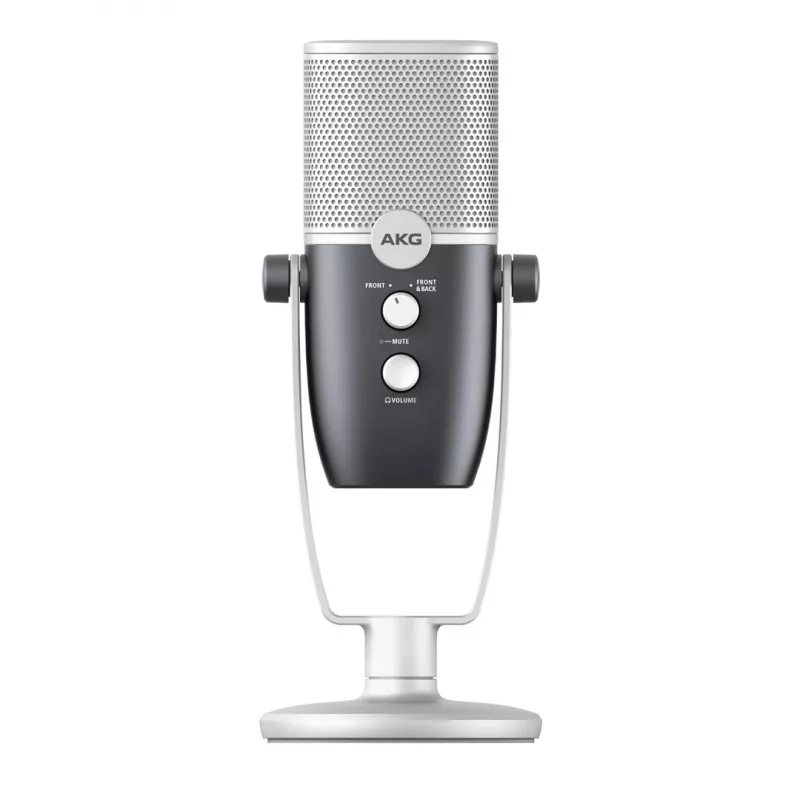 AKG Ara — profesionāls USB kondensatora mikrofons, zils-sudraba