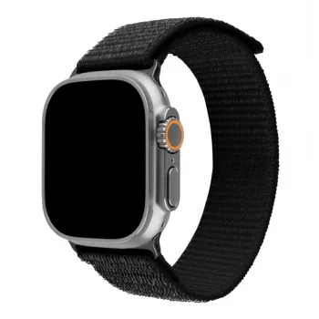 Maiņas neilona siksniņa FIXED Sporty Strap Fixed FIXNST2-1029-BK Apple Watch Ultra 49mm, melna, 160–210 mm garums