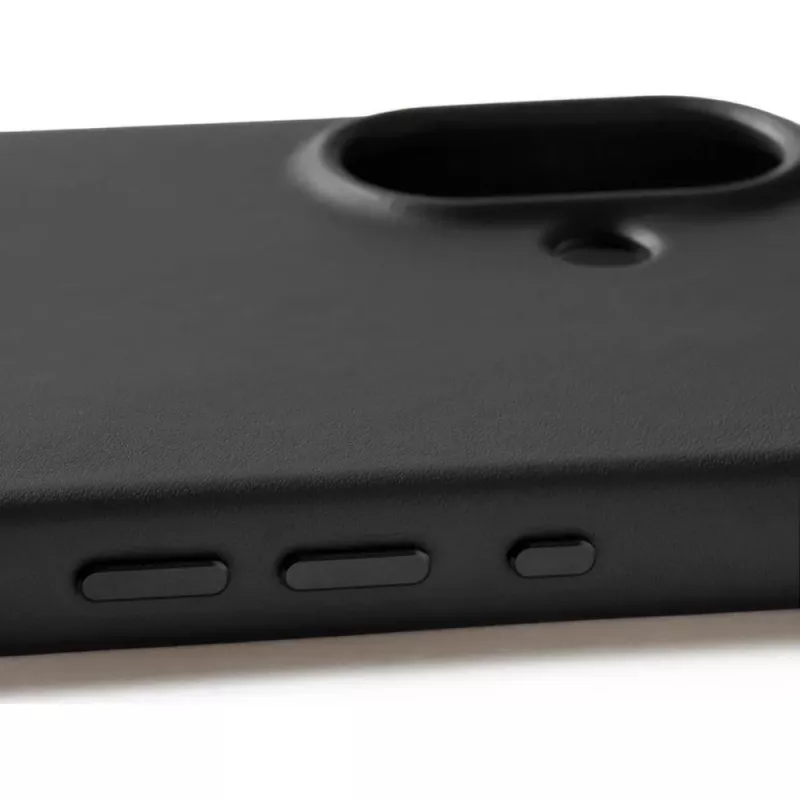 Mujjo Full Leather Case MagSafe vāciņš priekš iPhone 17 Melns