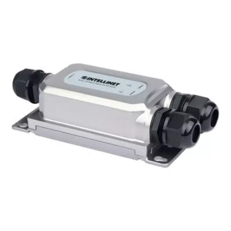 Intellinet Outdoor Vandalproof Gigabit PoE++ Injectors, viens 60 W ports, atbilst IEEE 802.3bt (4PPoE), IP67 ūdensnecaurlaidīgs, IK10 vandālizturīgs, metāla korpuss