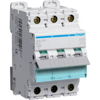 Hager NBN332 automātiskais slēdzis B-tips 3 3 moduļi (NBN332)