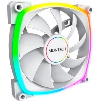 Datora korpusa ventilators Montech AX140 PWM 140 mm, šautenes gultnis, 540–1760 RPM, balts