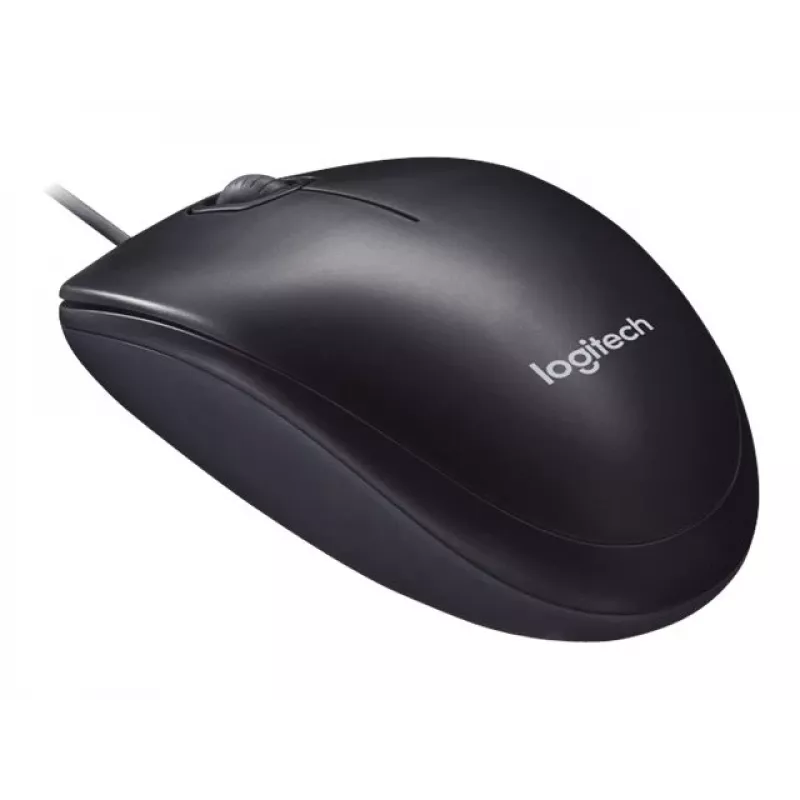 Logitech M90 vadu optiskā biroja pele — 1000 DPI, piemērota abām rokām, USB Type-A, melna