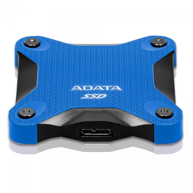 Ārējais SSD ADATA SD620 512 GB, USB 3.2 Gen 2 Micro-USB B, zils, silikona korpuss, triecienizturīgs