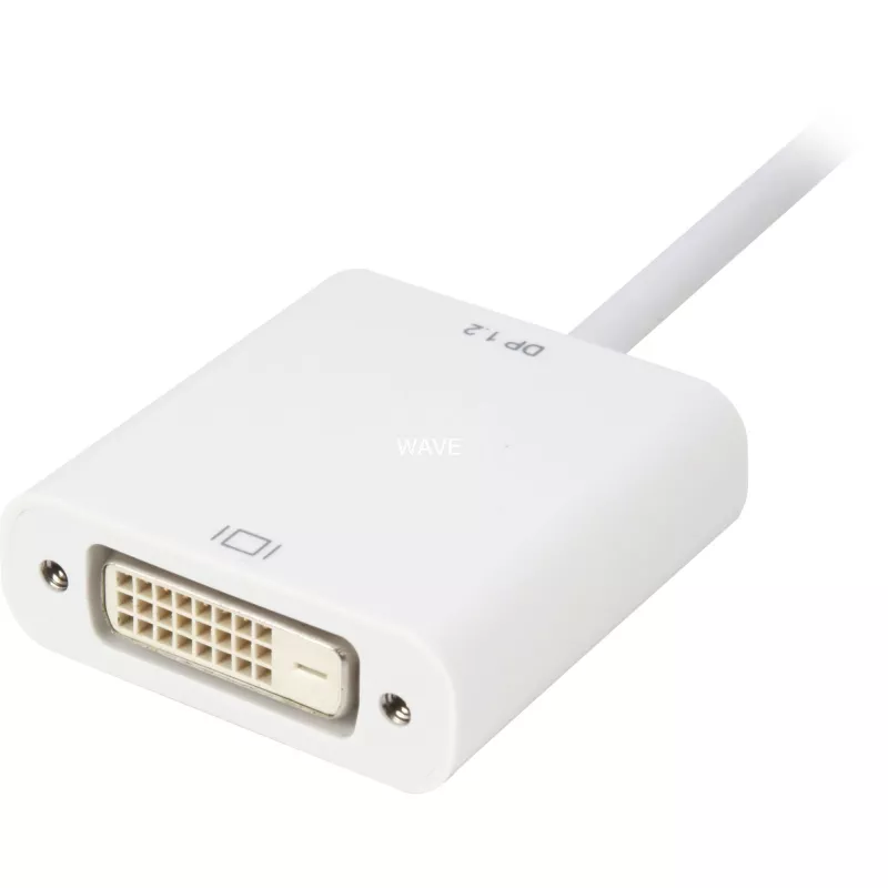 DisplayPort uz DVI adaptera kabelis Sharkoon 0,15 m balts — DisplayPort 1.2 uz DVI