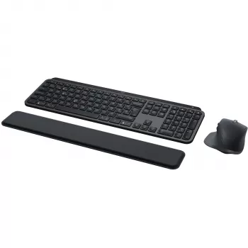 Logitech MX Keys S Combo tastatūra Pele iekļauta Biroja RF Bezvadu + Bluetooth QWERTZ Šveices Grafīts