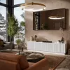 TV skapītis cama meble LIVERTI 2000x420x480 mm, balts, skaidu plātnes virsma