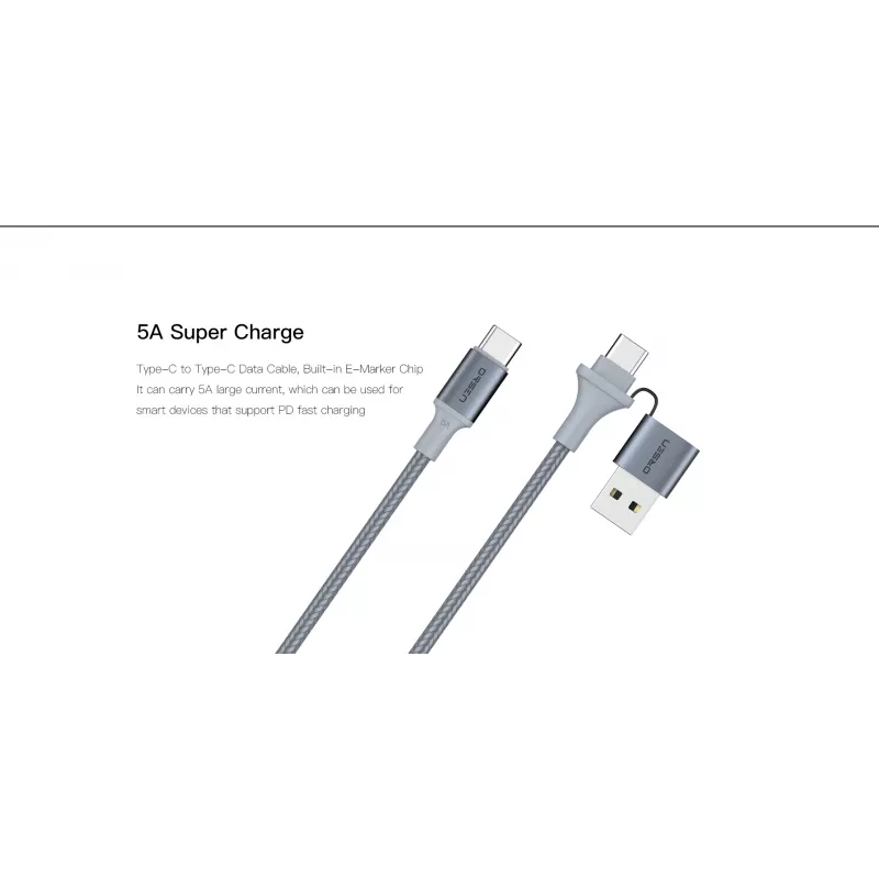 USB Type-C 2-in-1 kabelis Orsen S8, 5A, 1,5 m (ātrā uzlāde/dati)
