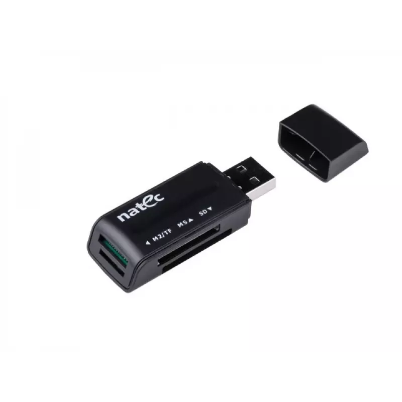 Natec MINI ANT 3 USB 2.0 karšu lasītājs (SD, SDHC, MMC, M2, microSD), melns (NCZ-0560)