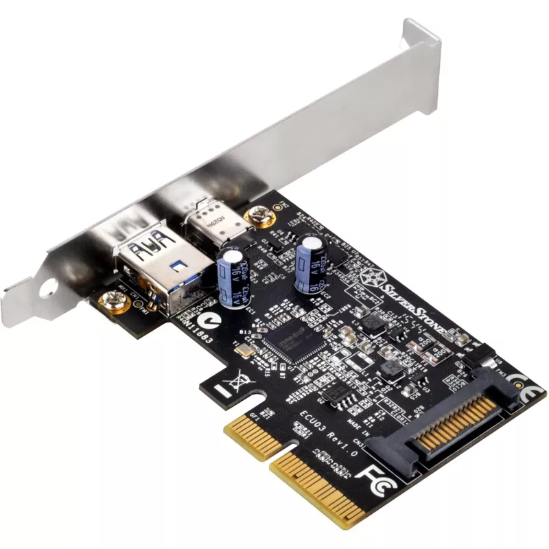 SilverStone ECU03 - USB adapteris - PCIe 2,0 x2 Low Profile - USB-C 3,1 x 1 + USB-C x 1 (SST-ECU03)