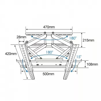 TB TV sienas stiprinājums TB-43P 26-55 55 kg VESA 400x400 (TB-43P)