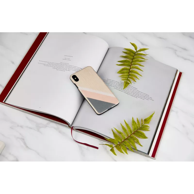 Viedtālruņa maciņš man and wood iPhone XS Max — rozā uzvalks, melns