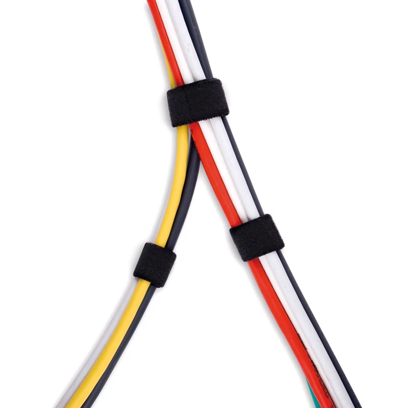 LABEL THE CABLE LTC PRO Roll Strap, abpusējs āķu un cilpu rullis, 25 m melns