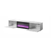 TV skapītis Cama Meble SLIDE 200K ar elektrisko kamīnu 200x40x37 cm spīdīgi balts