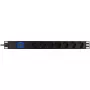 Strāvas sadales bloks PowerWalker 10133010 PDU 1U melns, Type F ligzdas, C20 savienotājs, 16 A, 3500 W, 2 m kabelis