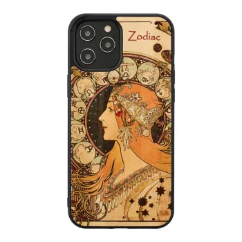 Telefona maciņš man and wood iPhone 12 / 12 Pro — Zodiac Melns