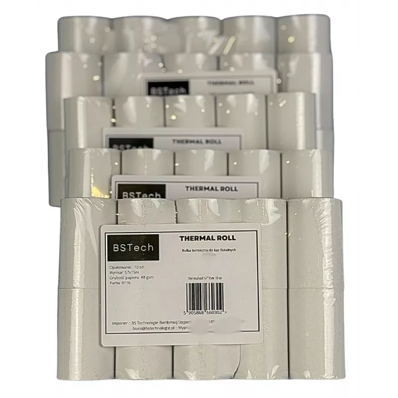 BSTech Termopapīra rullis kases aparātiem fiskālais 57x15m 10 gab.