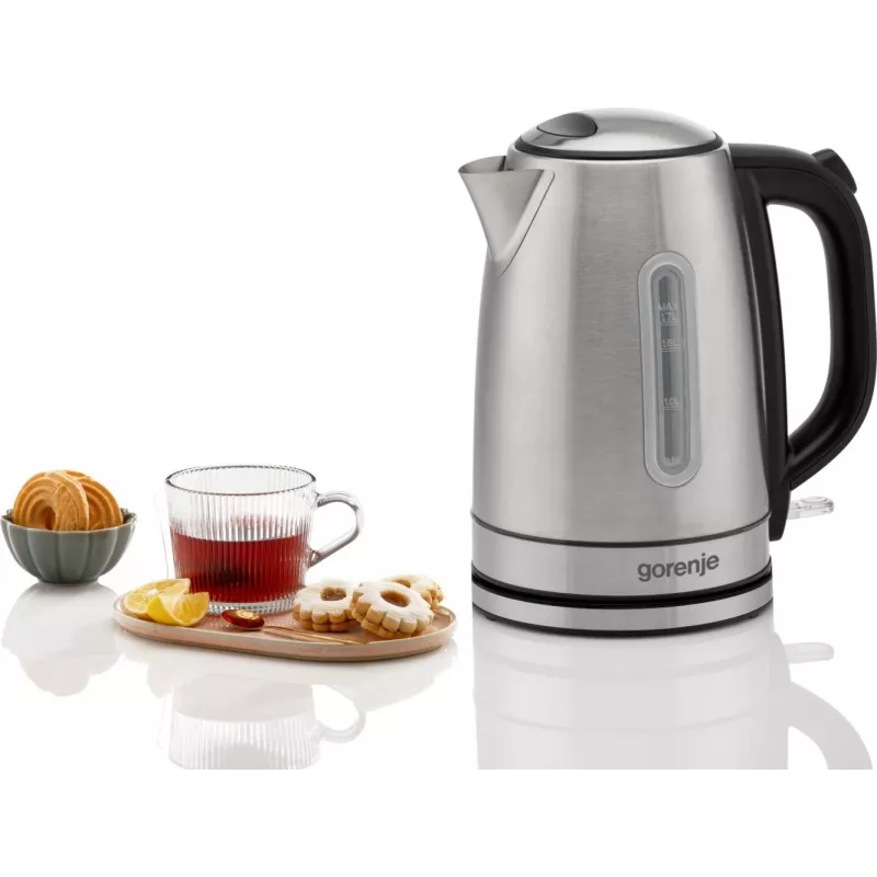 Gorenje Tējkanna | K17DS | Elektriskā | 2200 W | 1,7 L | Nerūsējošais tērauds | 360° grozāma pamatne | Nerūsējošais tērauds
