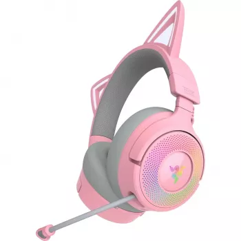 Razer Kraken Kitty V3 Pro - Quartz austiņas, vadu un bezvadu, galvas saite, spēlēm, USB Type-A, Bluetooth, rožu krāsa