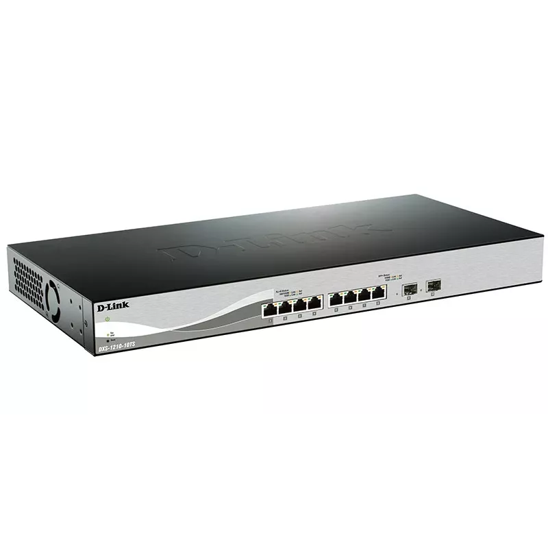D-Link DXS-1210-10TS Pārvaldāms L2/L3 10G Ethernet (100/1000/10000) 1U Melns, Sudrabs