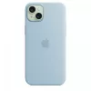 Silikona maciņš Apple iPhone 15 Plus gaiši zils MagSafe