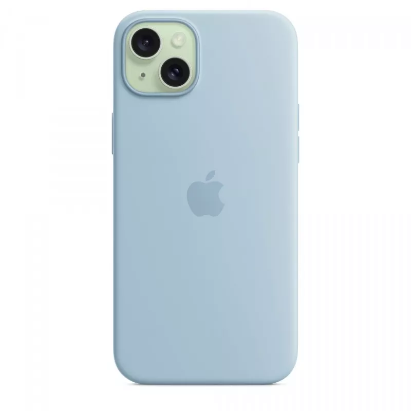 Silikona maciņš Apple iPhone 15 Plus gaiši zils MagSafe