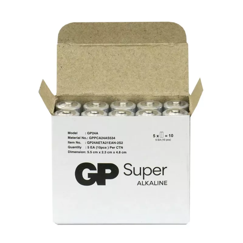 Sārmaina AAA baterijas GP Battery SUPER 1.5V — 10 gab. iepakojumā