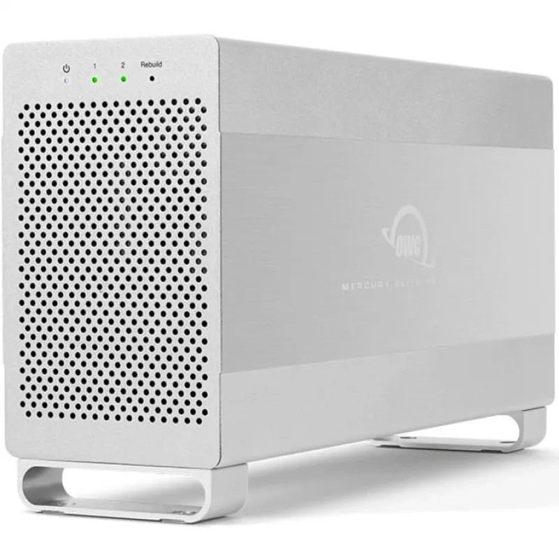 HDD korpuss OWC Mercury Elite Pro Dual balts 2× 3,5 collu SATA diskdziņiem, RAID 0/1/SPAN, USB Type‑B