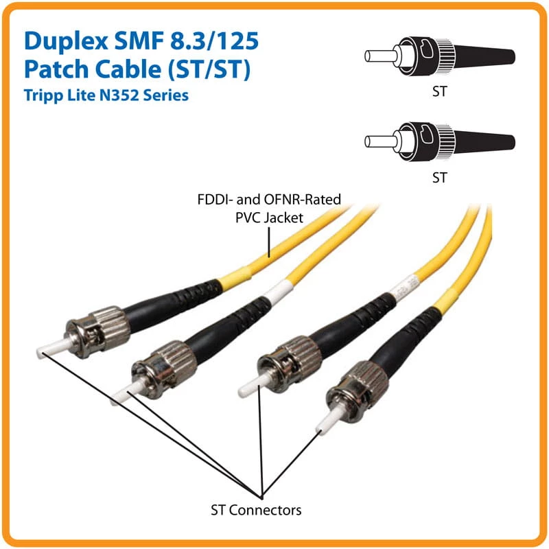 Tripp Eaton Tripp Lite Series Dupleksais vienmoda 9/125 optiskās šķiedras komutācijas kabelis (ST/ST)