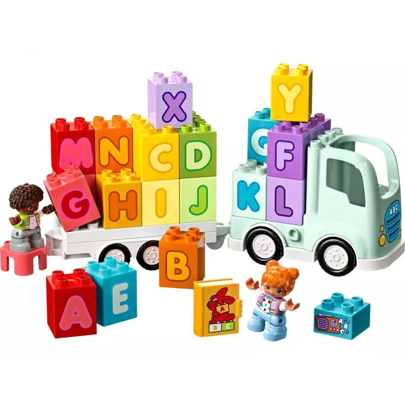 Konstruktors LEGO DUPLO 10421 ABC kravas automašīna, 36 gabali, 2 minifigūras, vecumam no 2 gadiem, izmēri 110×140×70 mm