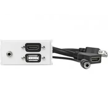 Vivolink WI221281 kontaktligzda HDMI + USB A + 3,5 mm balta