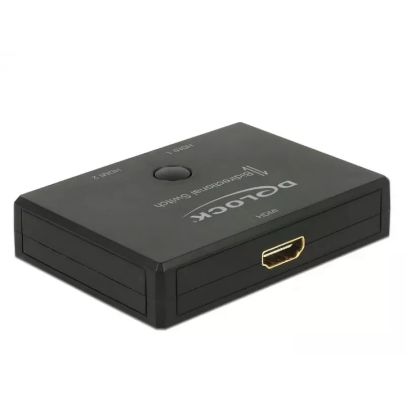 DeLock HDMI 2 pret 1 komutators, divvirzienu, 4K 60 Hz - Video/Audio komutators - 2 x HDMI - galddatoram