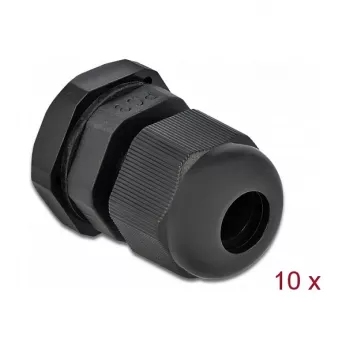 Kabeļu blīvslēgs DeLOCK 60194 melns plastmasas 10 gab.