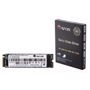 SSD M.2 AFOX ME300-512GN 512 GB PCIe NVMe TLC, lasīšana 2000 MB/s, rakstīšana 1600 MB/s
