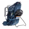 Bērnu pārnēsājamā mugursoma DEUTER Kid Comfort Active — zila, poliamīds, līdz 22 kg, saulessargs, kāju balsts, VariQuick, Lite Air