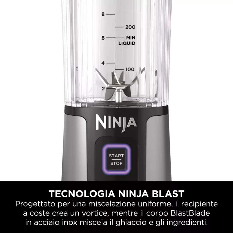 Sporta blenderis Ninja Blast BC151EUNV — 0,53 L bļoda, 14,4 W, ar akumulatoru, zils