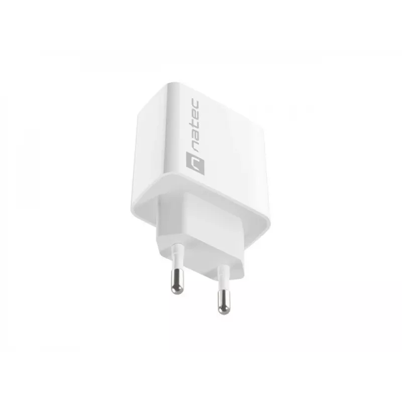 Iekštelpu USB-C ātrais lādētājs NATEC RIBERA 12V 20W Quick Charge 3.0 balts